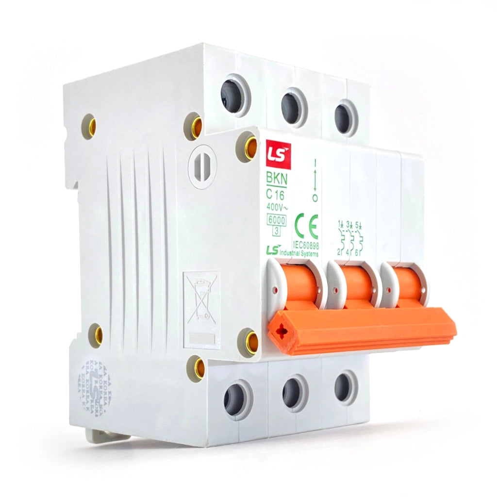Interruttore magnetotermico 3P 3 moduli curva C 16A Ls electric