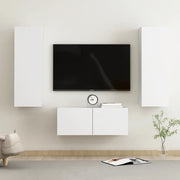 Set Mobili Porta TV 3 pz-Credenza per TV Bianco in Legno Multistrato 628217