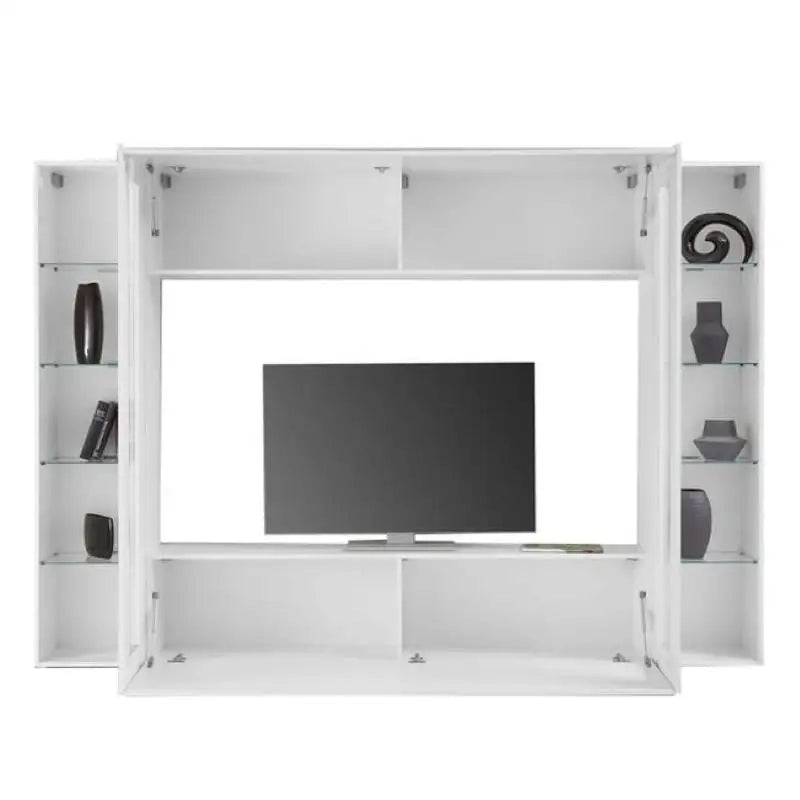 Parete attrezzata soggiorno porta TV pensile sospeso 2 vetrine Joy Frame