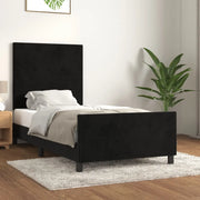 Giroletto con Testiera-Struttura Letto con testiera Nero 80x200 cm in Velluto 932234