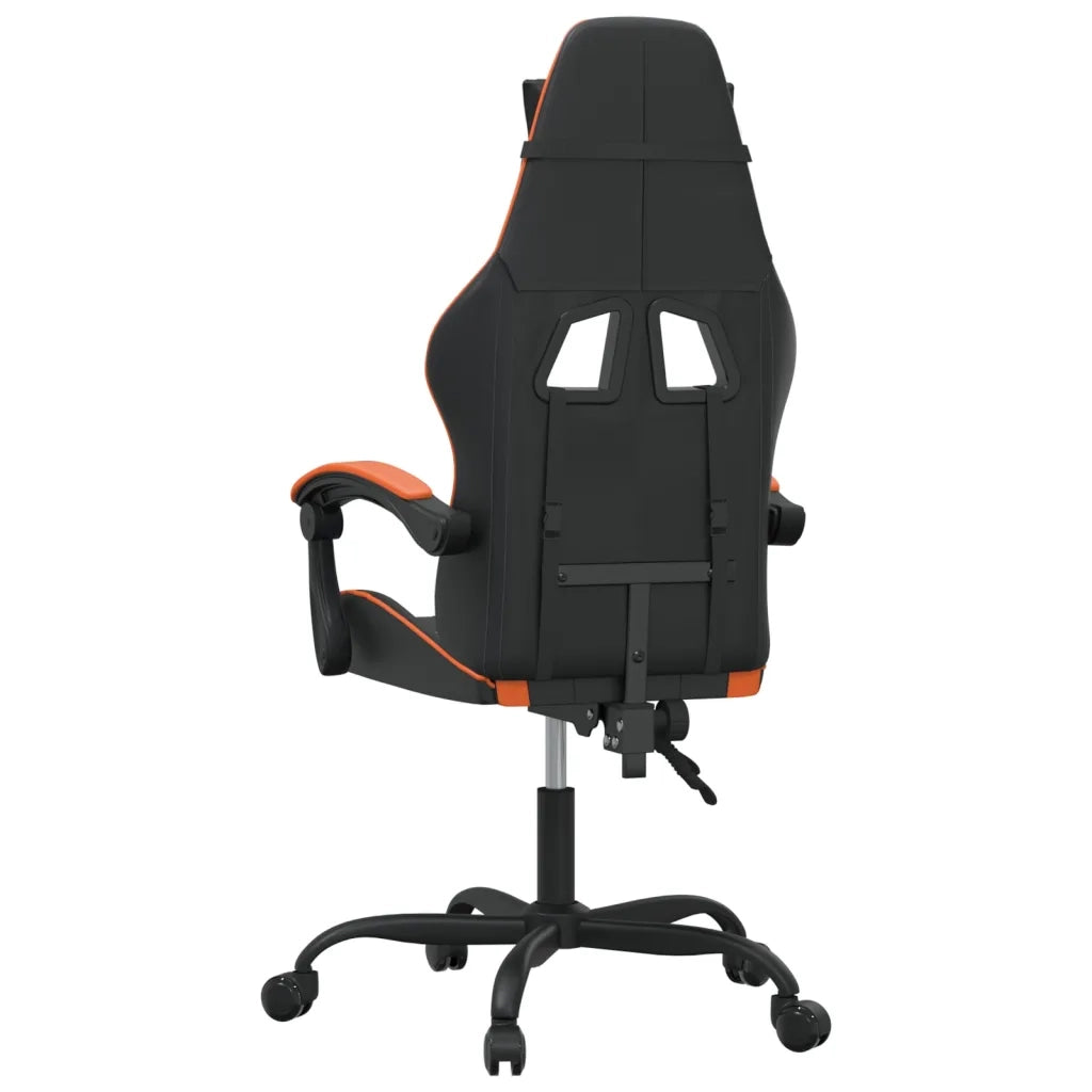Sedia da Gaming Girevole Nero e Arancione in Similpelle cod mxl 60353