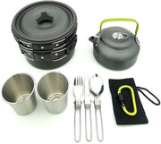 Camping, pentola per 2-3 persone per campeggio, servizio, portatile, set di teiera, combinato, esterno pentola a pressione per campeggio, pentola da campeggio compatta leggera, teiera per campeggio, caffettiera, adatto per escursioni, picnic e campeggio