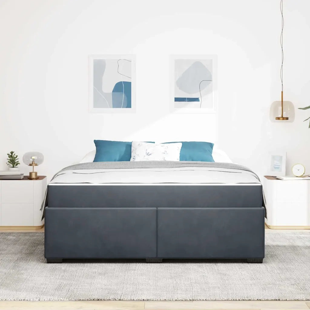 Struttura del letto Grigio scuro 180 x 200 cm Tessuto 3399303