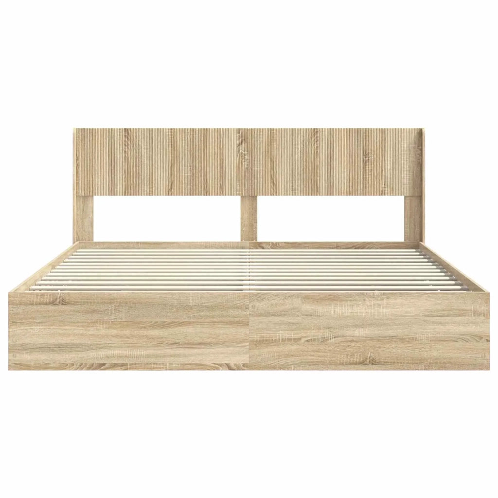 Struttura del letto con stoccaggio e testata Rovere Sonoma 3414277