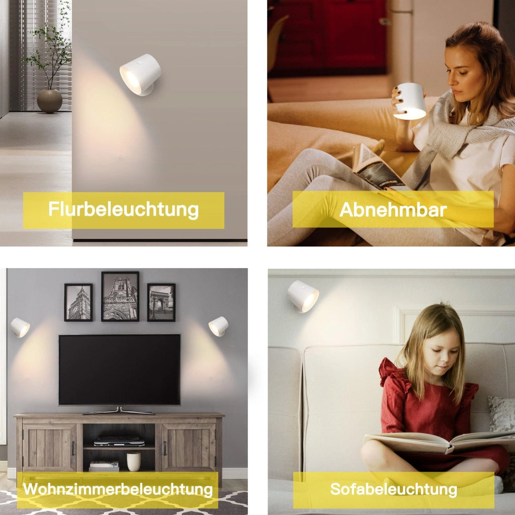 ZMH Applique LED orientabile a 360° 3 livelli di luminosità bianco per soggiorno ingresso