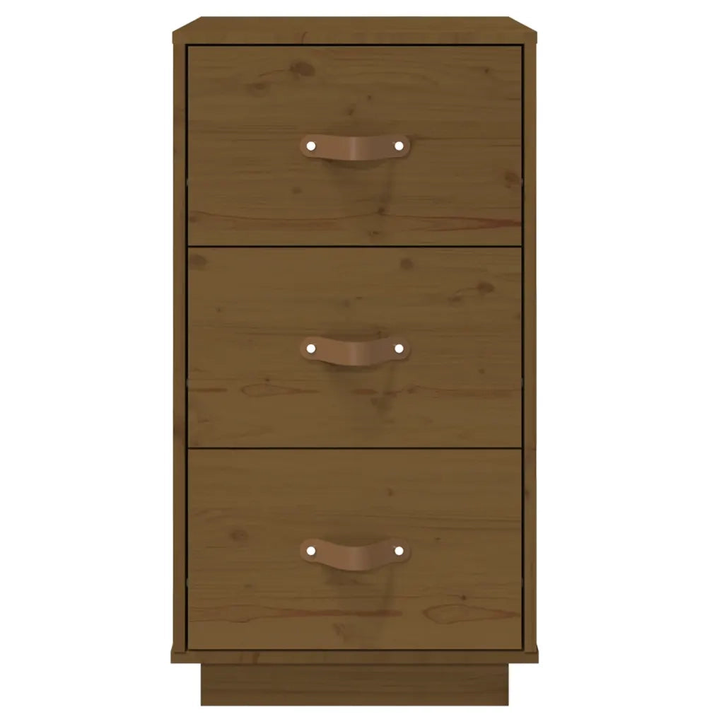 Comodino-Tavolino da notte Ambrato 40x40x75 cm in Legno Massello di Pino