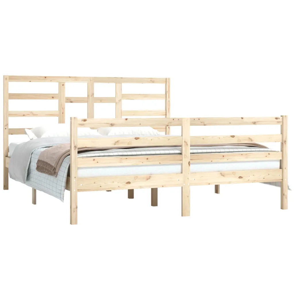 Giroletto senza Materasso-Struttura Letto in Legno Massello 160x200 cm 347876