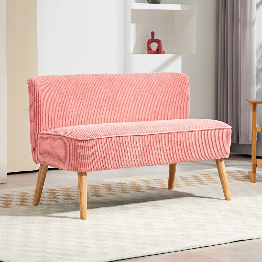 Divano 2 posti ¨C zephmum ¨C rosa, legno massello, 117x56.5x77 cm