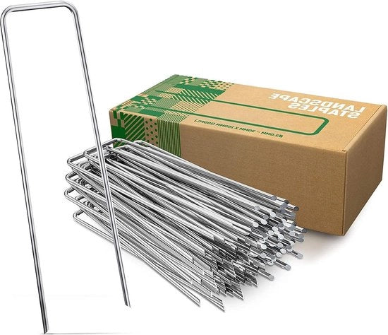 Punti per staccionata 100 pezzi per giardinaggio - 150 mm Lungo 25 mm Largo Ø 3 mm