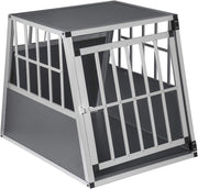 Trasportino per Cani Auto in Alluminio, Box Trasporto Singolo 65x85x71cm Trasportino da Auto per Cane Media/Piccola, Leggero e Stabile Kennel Cane per Auto Viaggi Casa