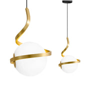 Lampada A Sospensione A Spirale Con Sfera In Vetro APP1733-1CP Oro
