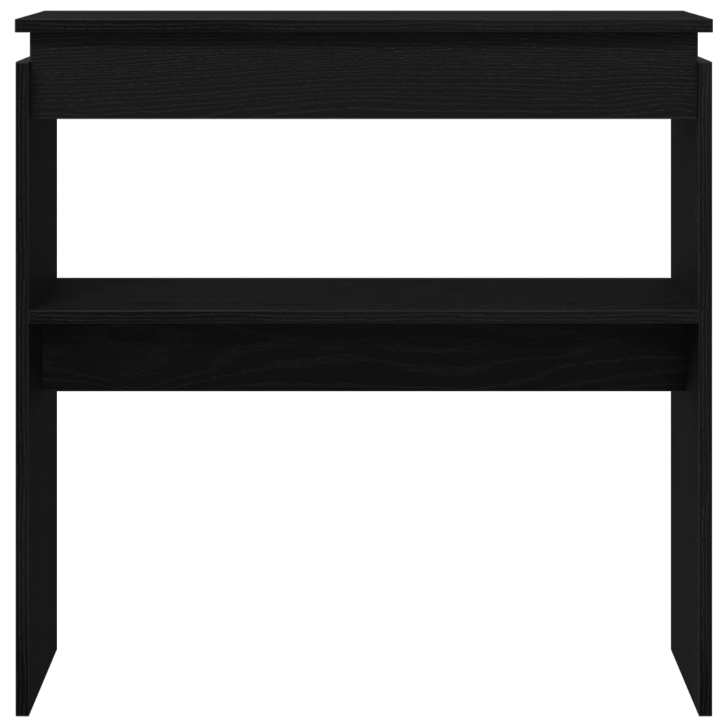Tavolo Consolle  Nero Rovere 80x30x80 cm in Legno Ingegnerizzato