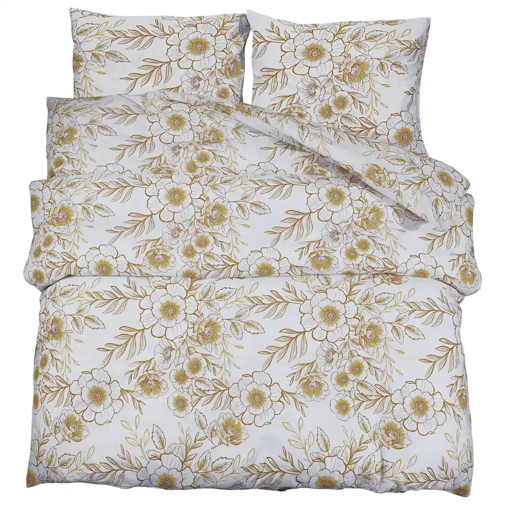 Set Copripiumino Bianco e Marrone 140x200 cm in Cotone CFW9172357