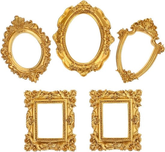 Fotolijst Mini Gouden Frame Antico Display Sieraden Fotografia DIY Accessori Decorazione Interna - Set da 5