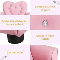 Poltroncina Mini per Bambini 59x41,5x49 cm in PVC Rosa