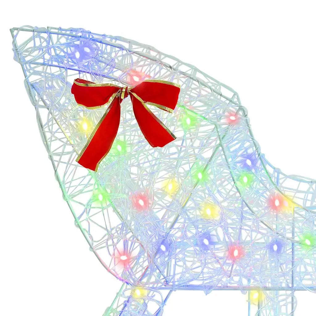 Slitta trainata da renna colorato 70 x 26 x 129 cm Acrilico 42019078