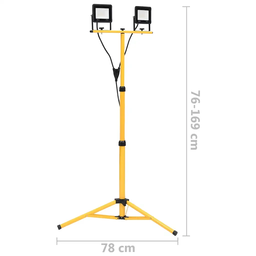 Faretto a LED con Treppiede 2x30 W Bianco Caldo CFW1534572