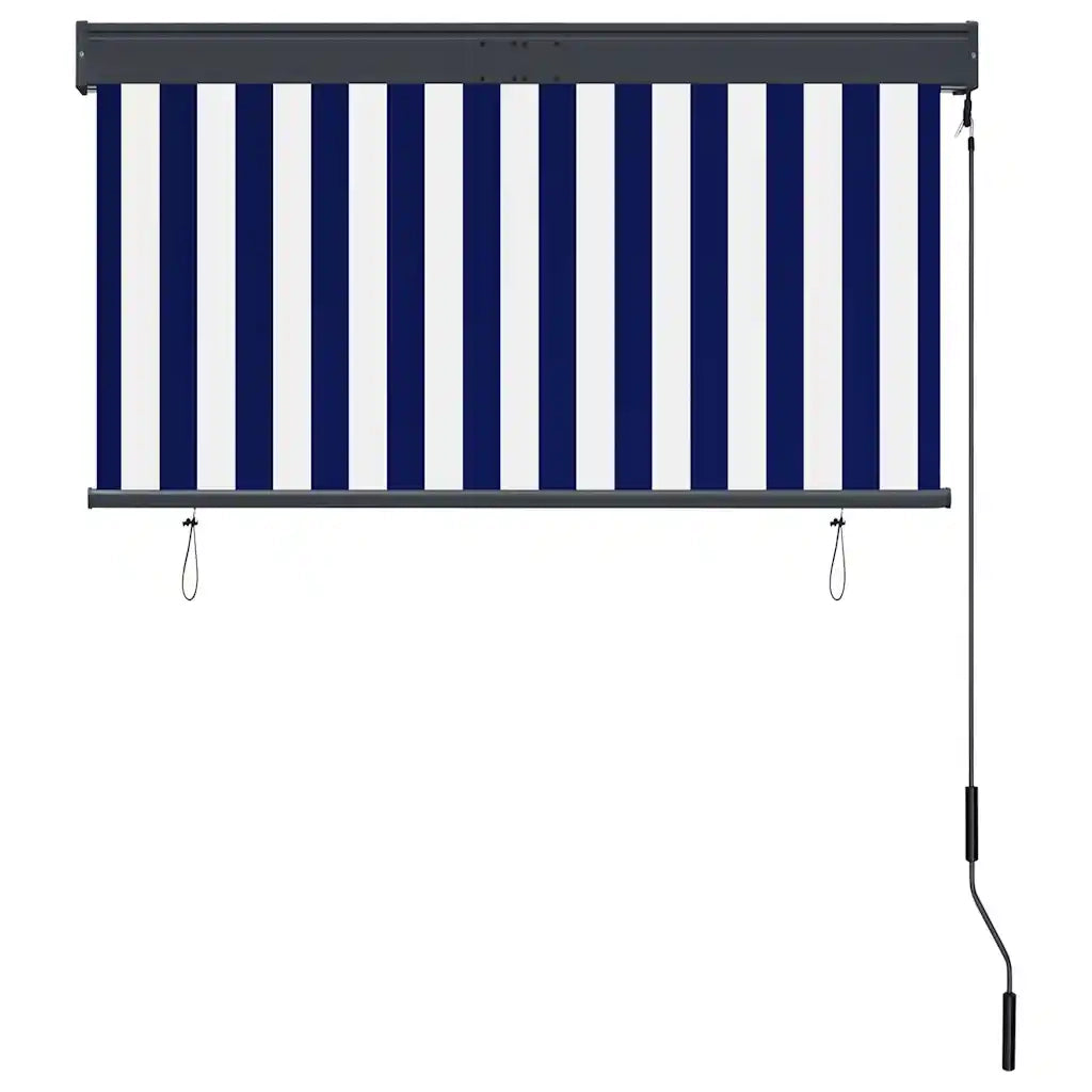 Tenda a Rullo per Esterni 120x250 cm Blu e Bianca