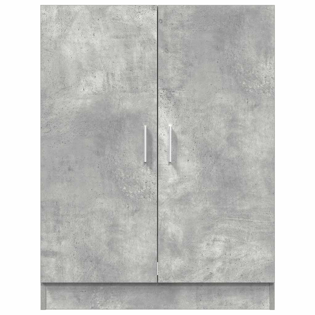 Set di 2 mobili da bagno per lavatrice con spazio di archiviazione ottimizzato 70,5 x 71,5 x 181,5 cm legno ingegnerizzato grigio cemento 02_0055758