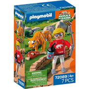 PLAYMOBIL| Animals & Friends | Zoo Tigre e visitatore | Personaggio con tigre, Eta 4+