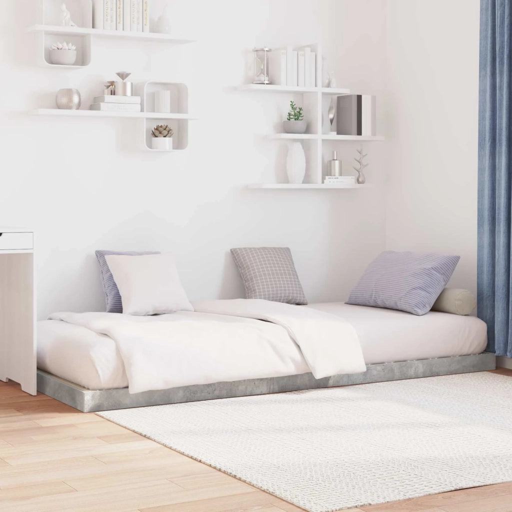 Struttura letto a terra Grigio cemento 100 x 200 cm 893551