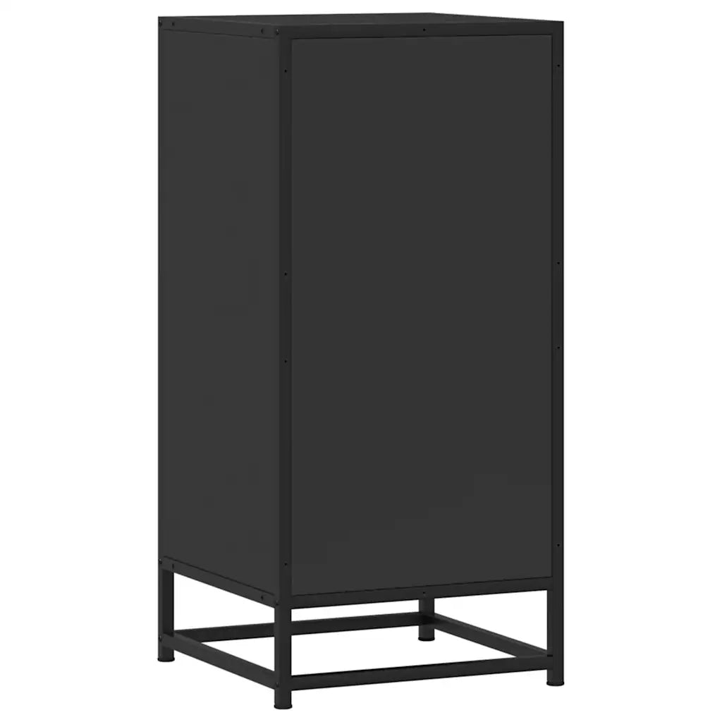 Credenza Rovere Nera 35,5x35x76 cm in Truciolato e Metallo 848954