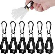 Clip multifunzionale per guanti 6 pezzi - Dimensioni 95 x 22 mm - Nero - Clip per guanti portatile