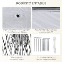 Gazebo da Esterno 330x330x280 cm Pieghevole ad Altezza Regolabile con Zanzariere Grigio