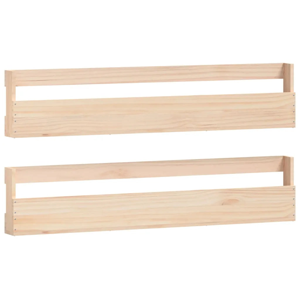 Scarpiere a Parete 2 pz 110x9x23 cm Legno Massello di Pino