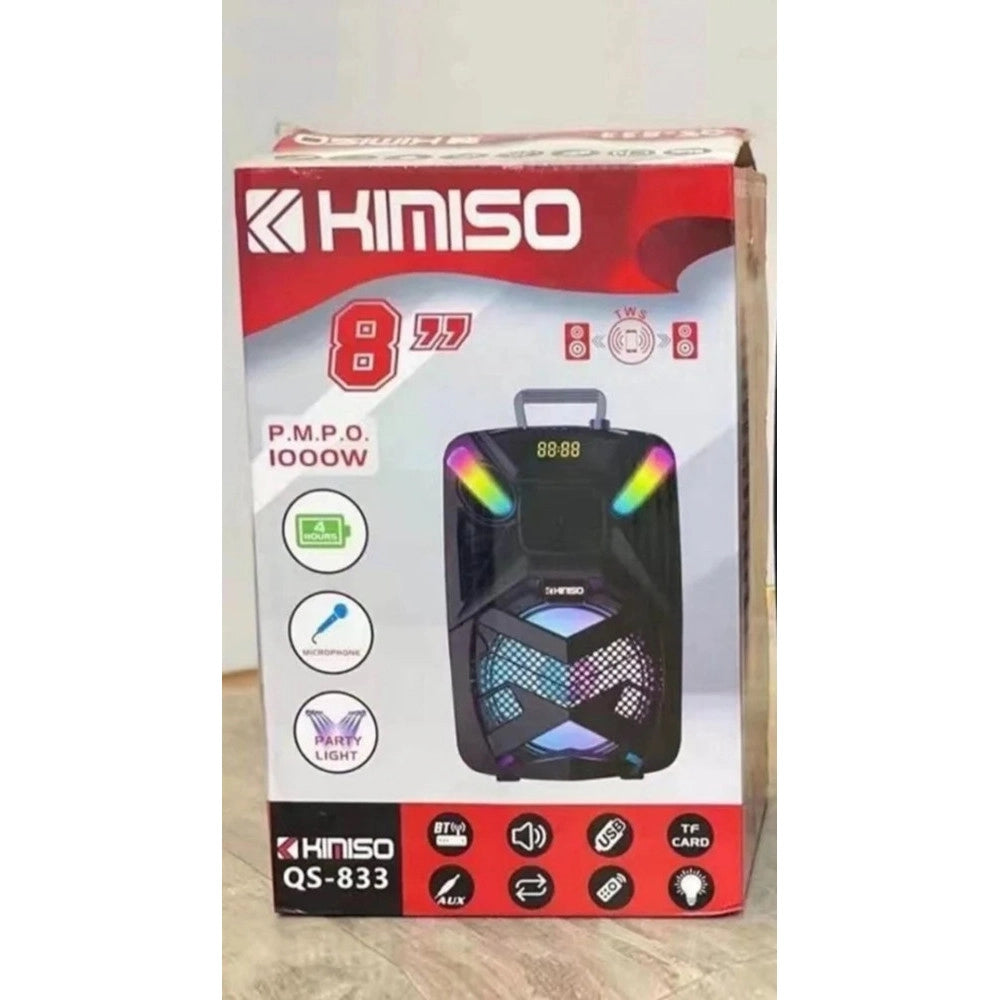 Trade Shop - Altoparlante Bluetooth Karaoke Modello Qs-834 Con Microfono Portatile Ricaricabile -