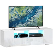 Mobile TV con luci LED ¨C zephmum ¨C bianco 137x35x42 cm