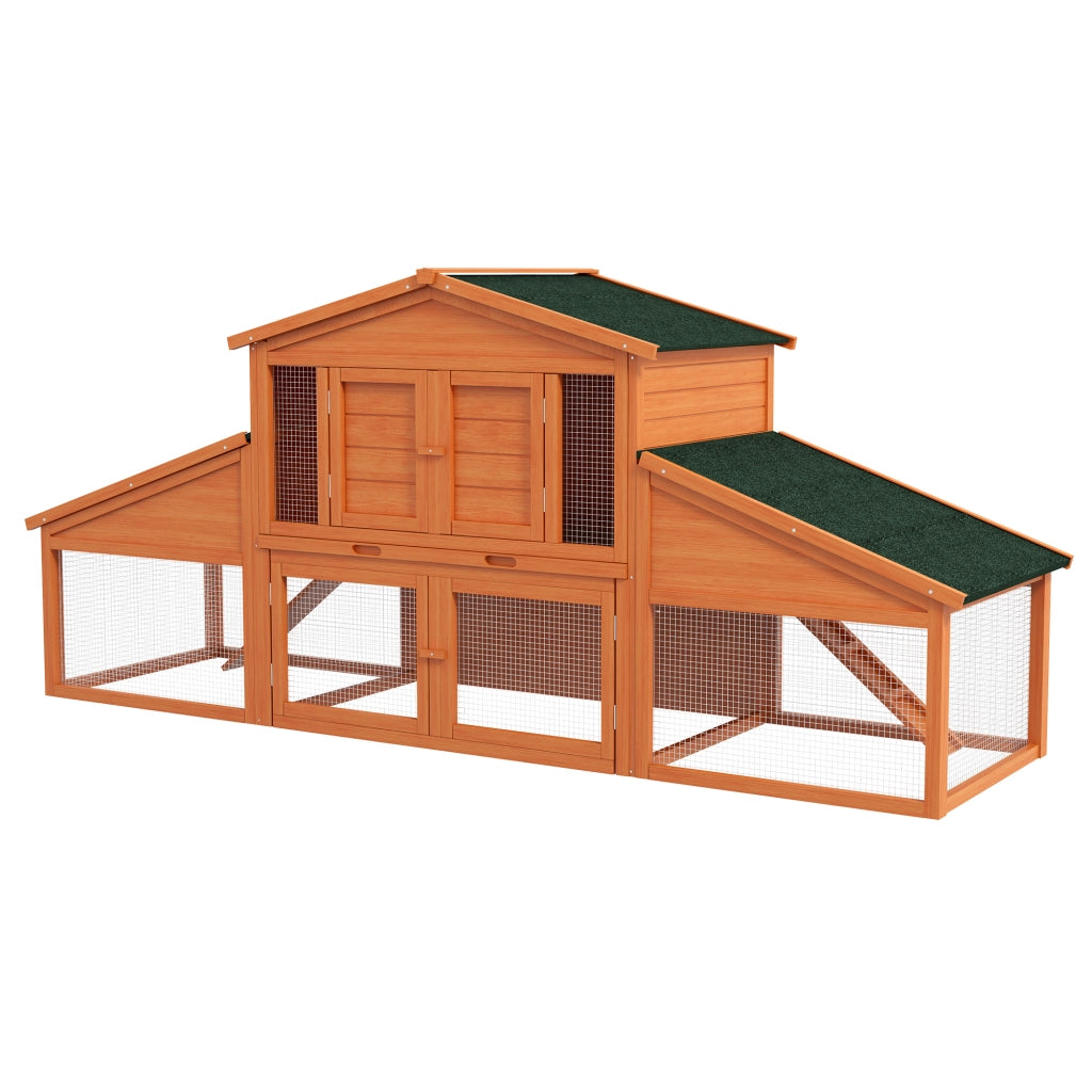 Gabbia per Conigli XXL 2 Piani ¨C Xylo ¨C Legno Massello Pino 225x70x100cm