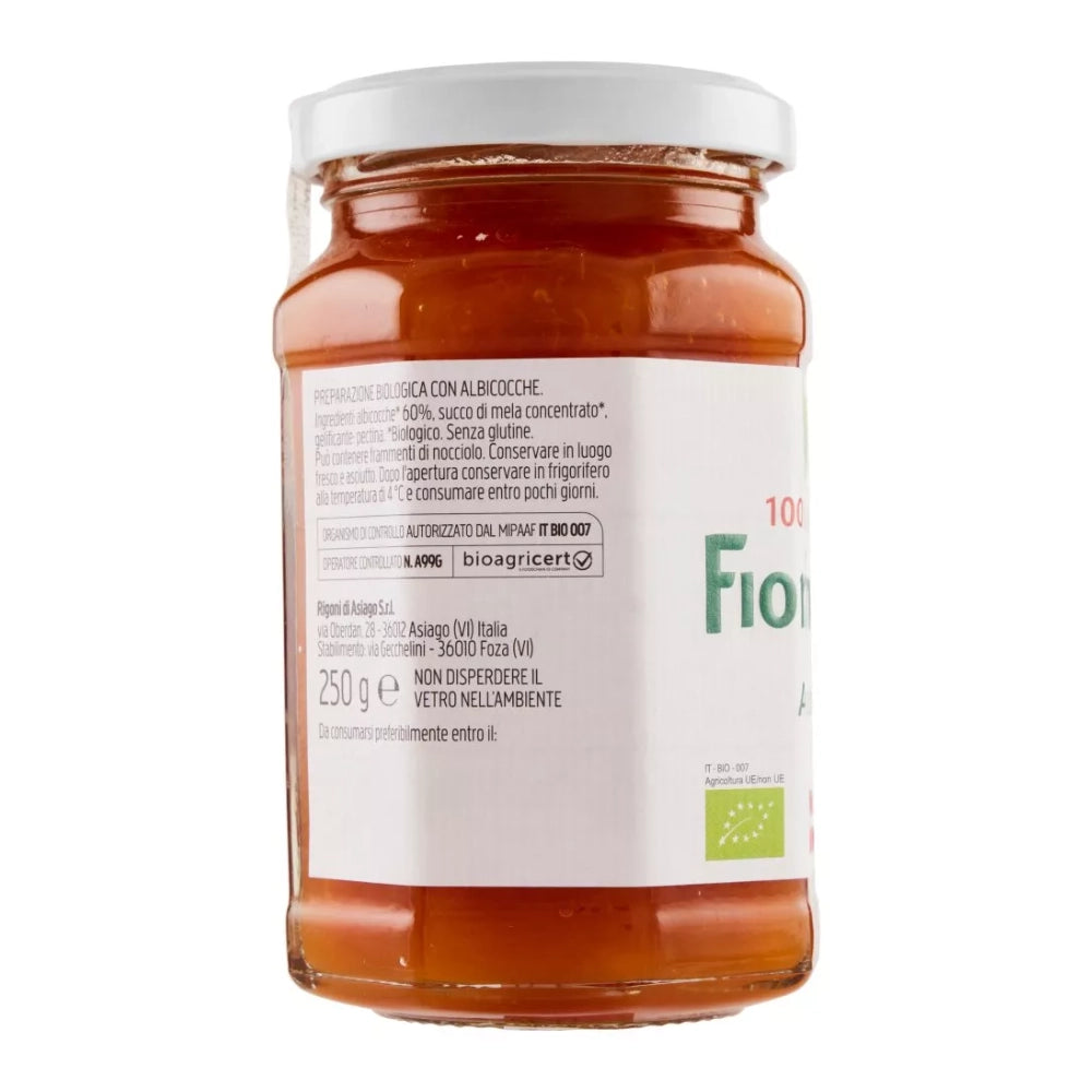 Rigoni di asiago fiordifrutta bio albicocche marmellata in vasetto da 250 grammi