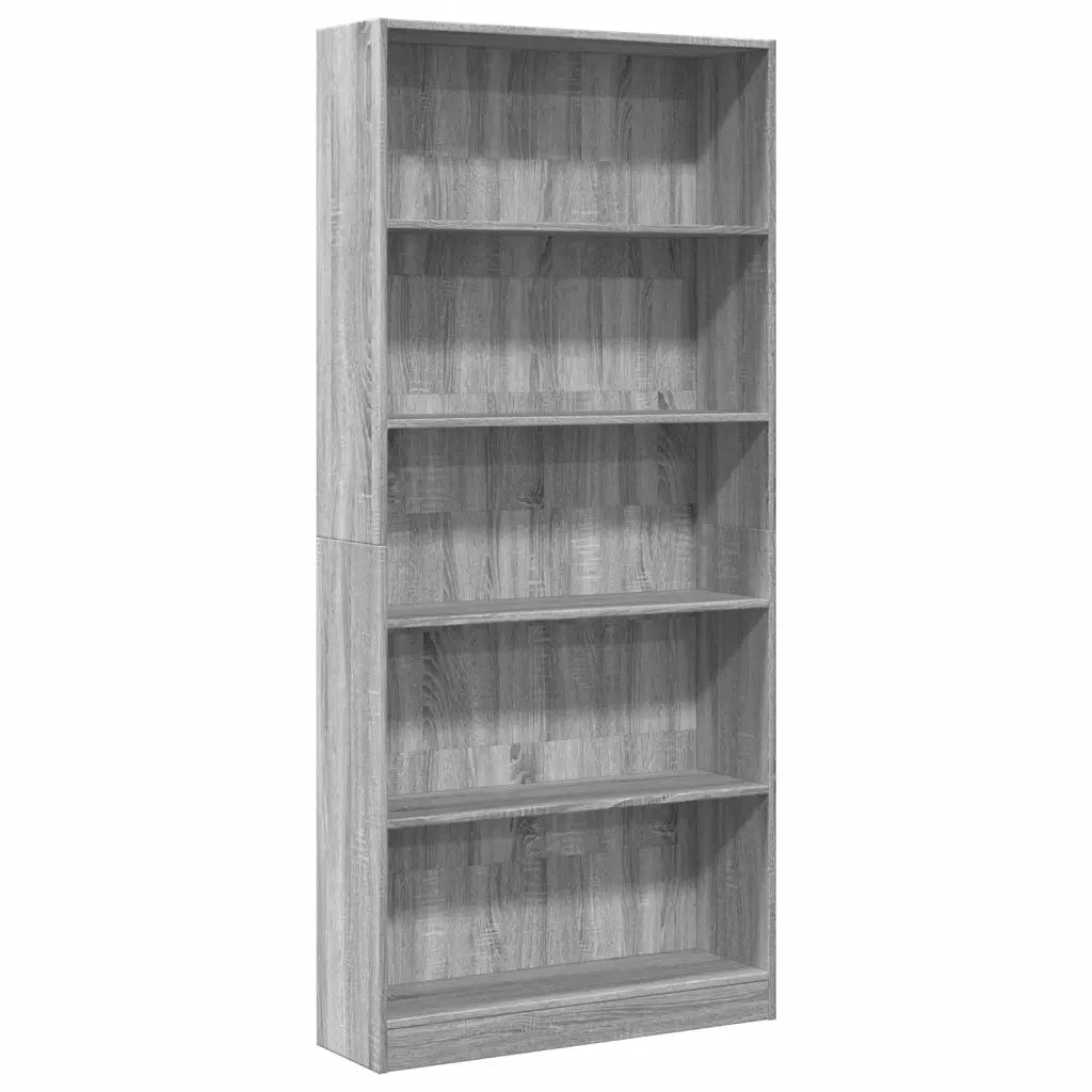Libreria Grigio Sonoma 80x24x176 cm in Legno Multistrato 857858