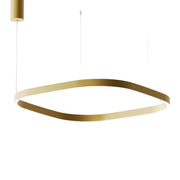 Lampada a Sospensione CRISEIDE S/1G Q Quadrata LED 80W 4200lm 3000K dimmerabile alluminio Oro spazzolato - Gealuce