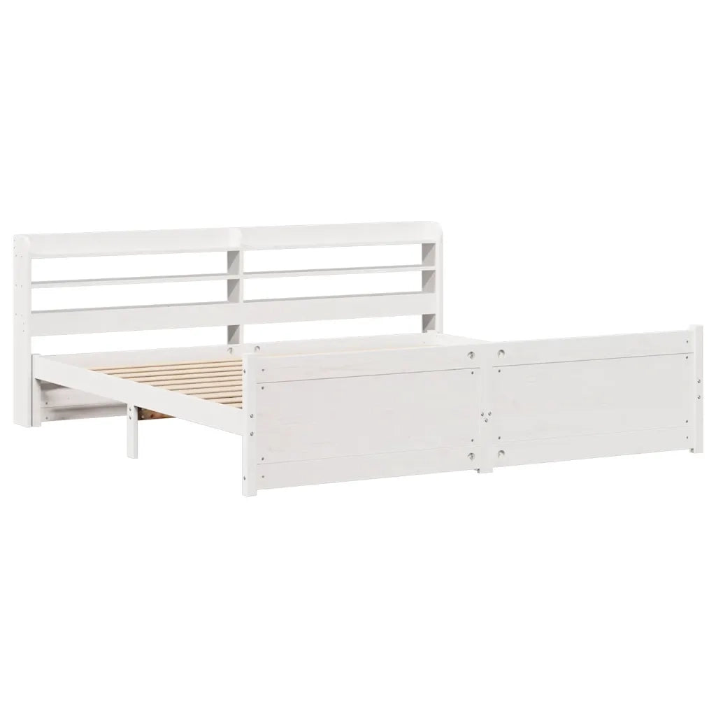 vidaXL Giroletto con Testiera senza Materasso Bianco 180x200 cm