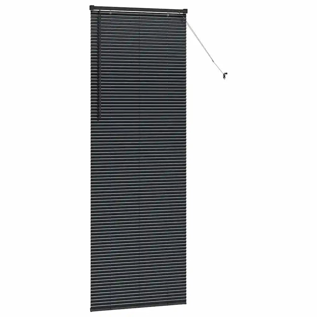 Tendaggi a Veneziana | Tenda a lamelle Nero 220 x 75 cm Alluminio