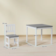 Set tavolo e 2 sedie per bambini grigio