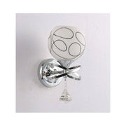 Trade Shop - Applique Moderno Paralume Vetro Sfera Bianca Nera Pendente Cristallo Argento E10 -