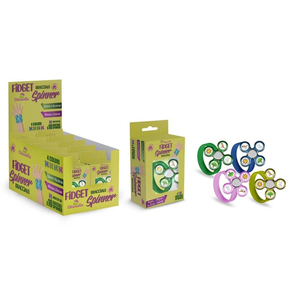 Trade Shop - Set 10 Pz Bracciale Fidget Spinner Braccialetto Alla Citronella Anti Insetti 034194 -