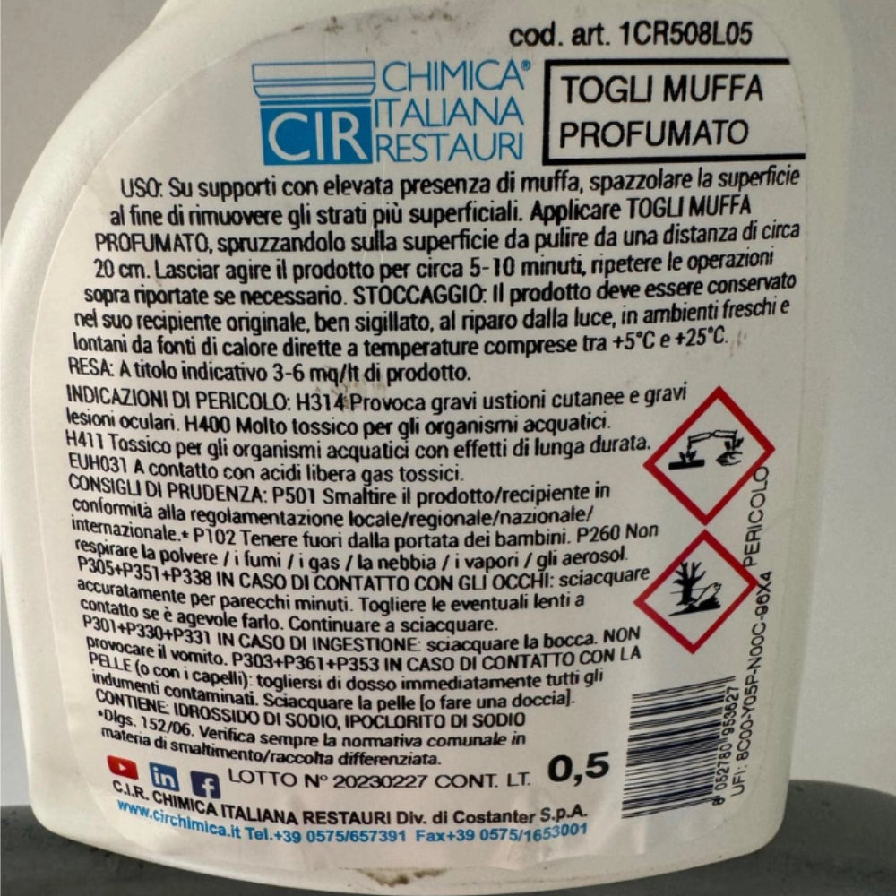 Detergente universale profumato spray sbiancante sanificante togli muffa 500 ml