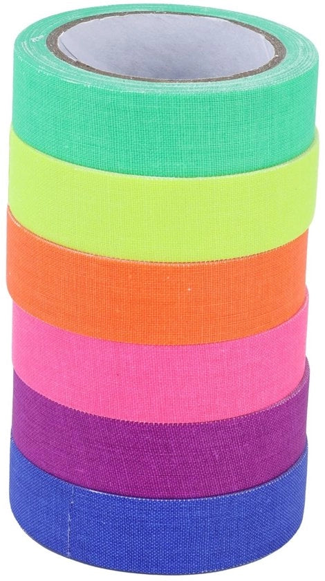Tape fluorescente 6 pezzi - nastro neon - nastro illuminante - nastro Gaffer - accessori per feste - alta qualità