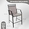 Set di 2 Sedie da Giardino, Poltrona da Bar per Patio, Sedie da Pranzo Altezza con Poggiapiedi e Braccioli, con Gambe in Metallo, Portata 180 kg, 66 x 62 x 114 cm (CaffÃ¨)