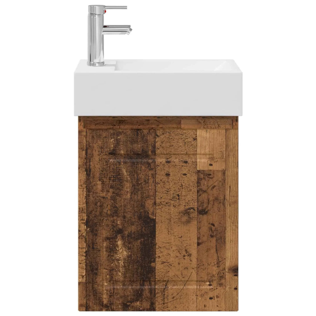 Mobile bagno con rubinetto Legno antico 45,5 x 22,5 x 84 cm 889509