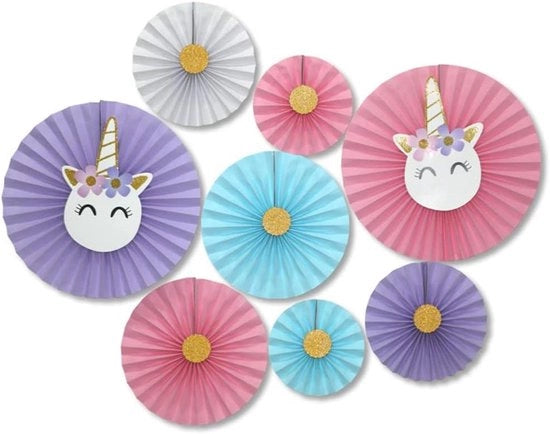 Decorazione per Festa - Set di 8 - Multi - Decorazione Appesa - Adatto per Feste e Matrimoni - Ideale per Diversi Eventi - Colorato e Festivo - Articoli Decorativi.