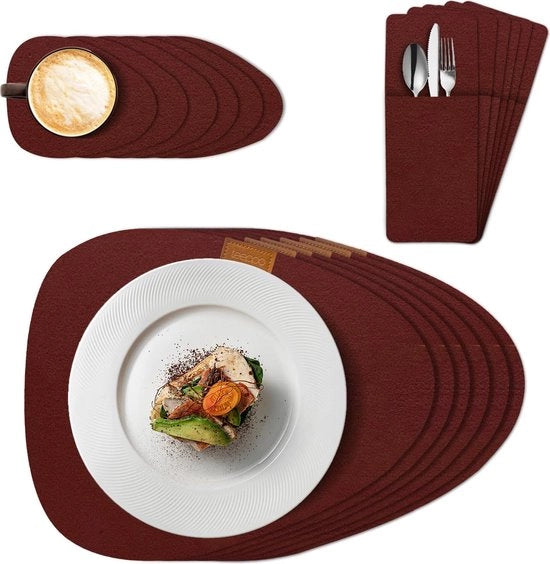 Piatti per tavolo, lavabili, piatti per tavolo in velluto con piedini, lavabili, termoresistenti e design antiscivolo, piatti per tavolo eleganti per cucine e alberghi