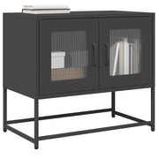 Mobile TV Nero 68x39x60,5 cm in Acciaio Laminato a Freddo 853332