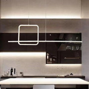 Trade Shop - Lampadario A Sospensione Led 48w Design Quadrato Linea Moderno Bianco Ip20 Lampada 01172 -