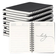 Blocco Notizie A6 - 12 Pezzi - Giallo - Blocco a Spirale - 50 Fogli - Formato Compatto 14 x 10,2 cm - Design Nero