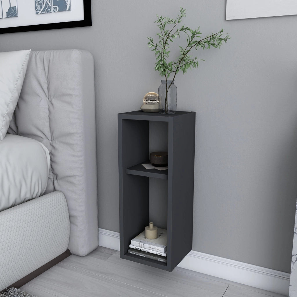 Comodino in legno "Sault" - 23 x 22 x 60 cm - Grigio antracite